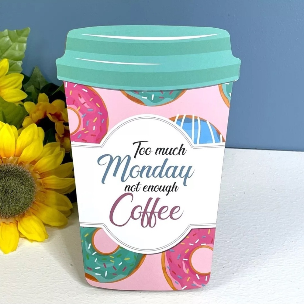 NEW Set of 2 Coffee Sign Plaque Home Kitchen Office Decor Desktop Tabletop - Picture 3 of 5